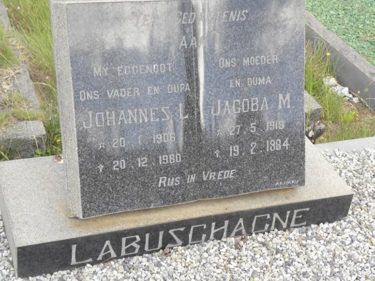 LABUSCHAGNE Johannes L. 1906-1960 &amp; Jacoba M. 1919-1984