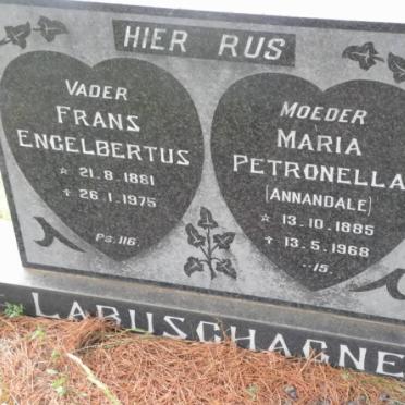 LABUSCHAGNE Frans Engelbertus 1881-1975 &amp; Maria Petronella ANNANDALE 1885-1968