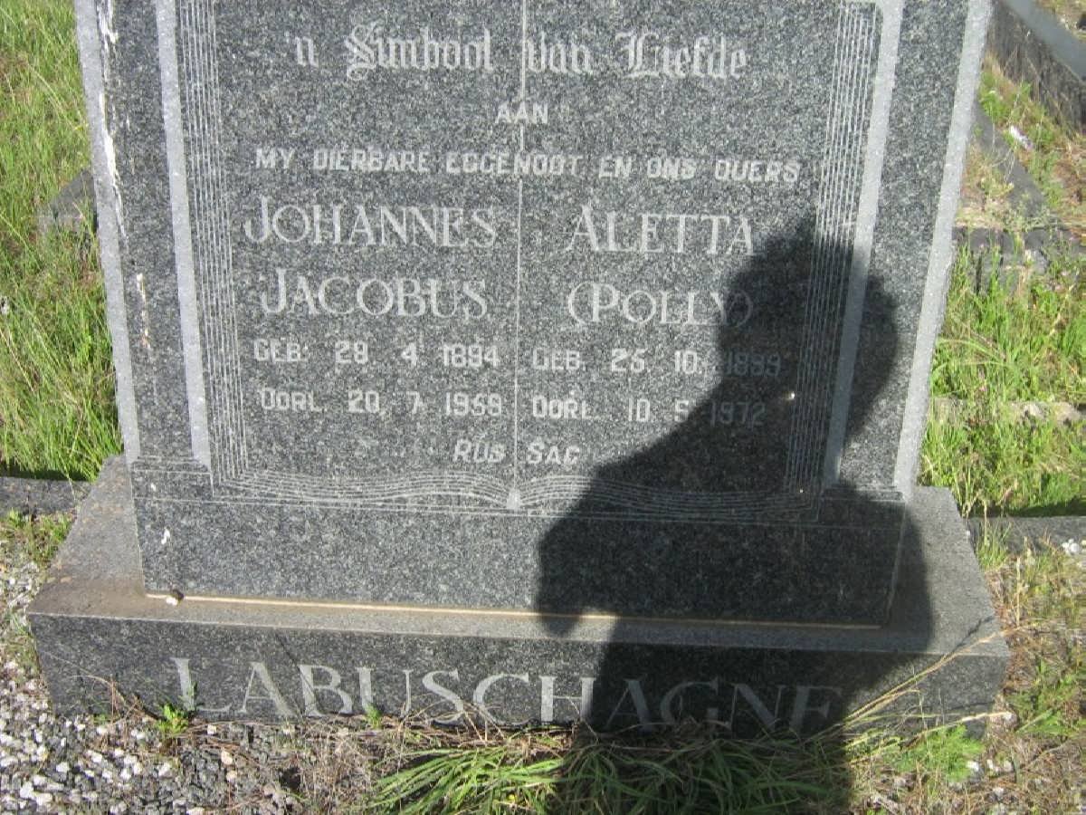 LABUSCHAGNE Johannes Jacobus 1894-1959 &amp; Aletta 1899-1972