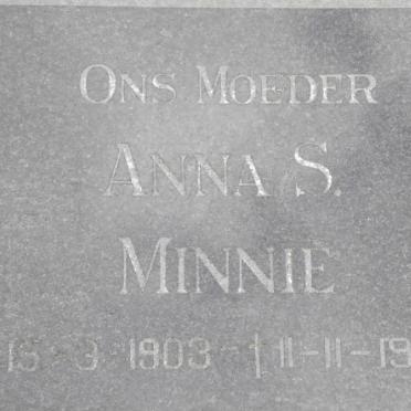MINNIE Anna S. 1903-1991