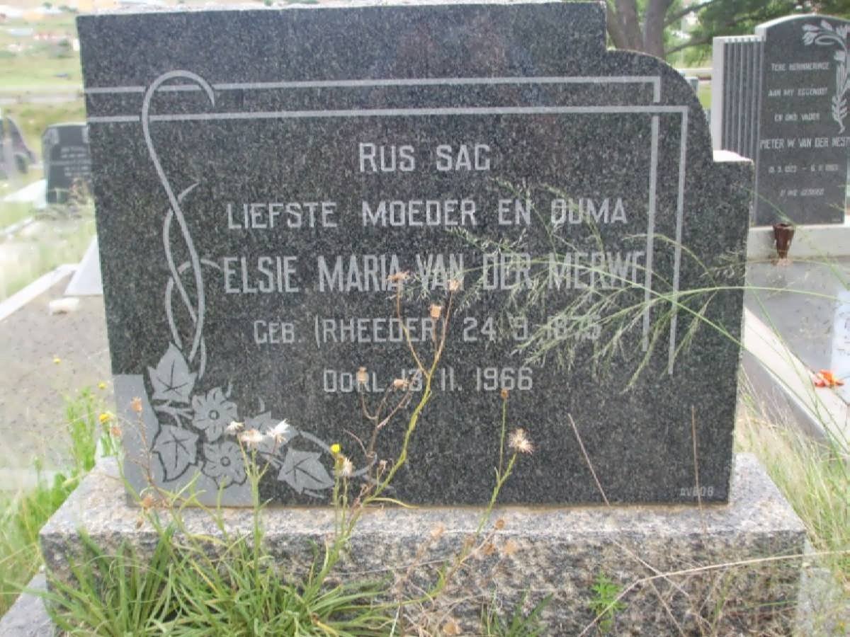 MERWE Elsie Maria, van der nee RHEEDER 1875-1966