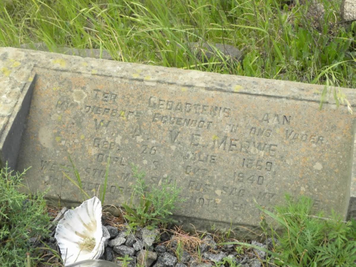 MERWE W.A.. v.d. 1869-1940
