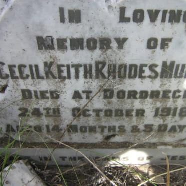 MUIR Cecil Keith Rhodes -1918