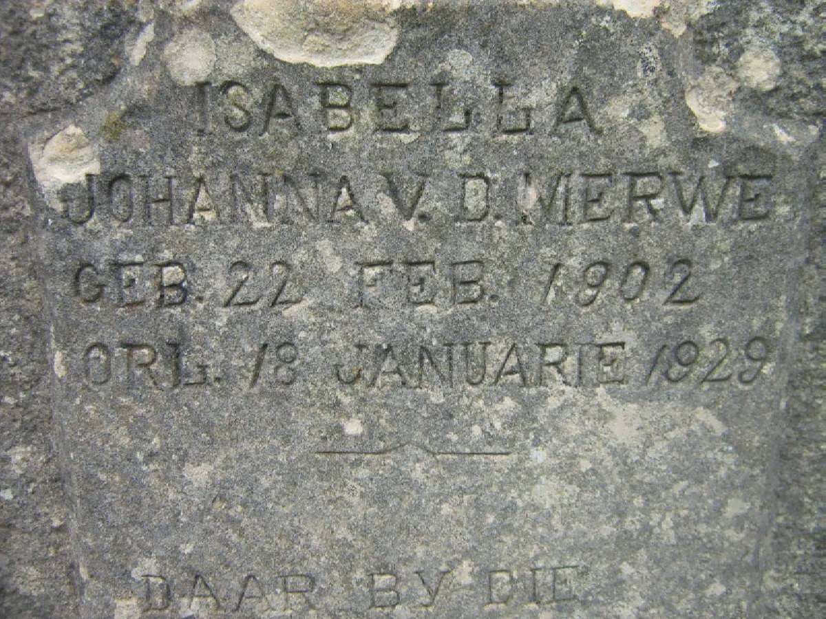 MERWE Isabella Johanna, v.d. 1902-1929