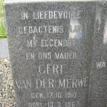 MERWE Gert, van der 1910-1967