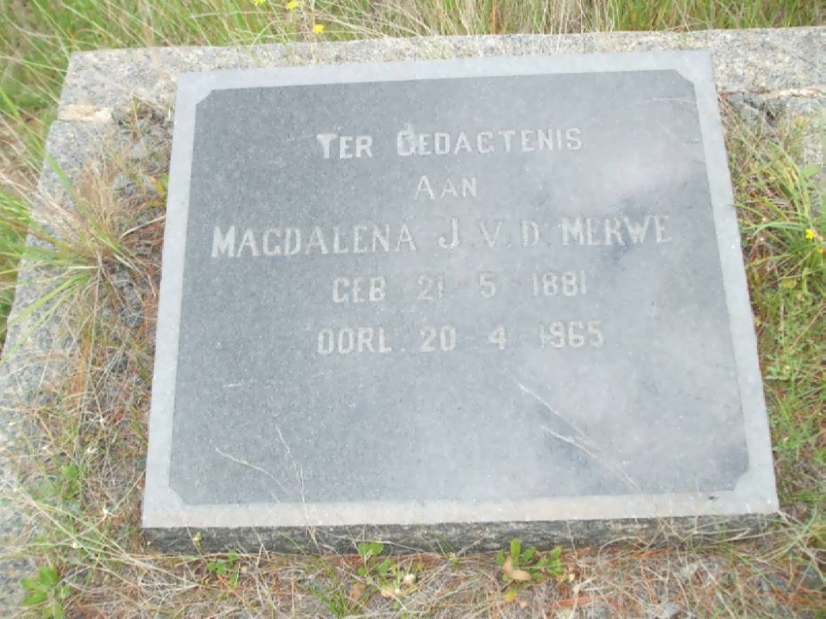 MERWE Magdalena J.,  v.d. 1881-1965