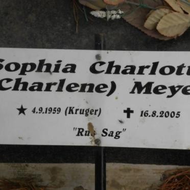 MEYER Sophia Charlotta nee KRUGER 1959-2005