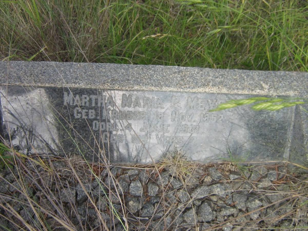 MEYER Martha Maria P. nee KRUGER 1852-1931