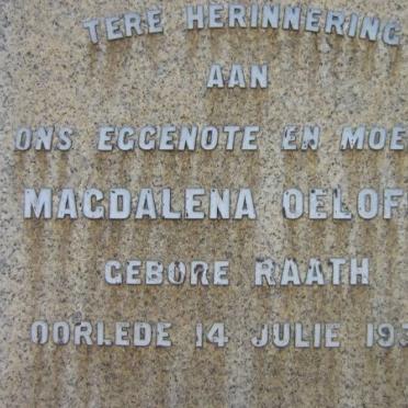 OELOFSE Magdalena nee RAATH -1934