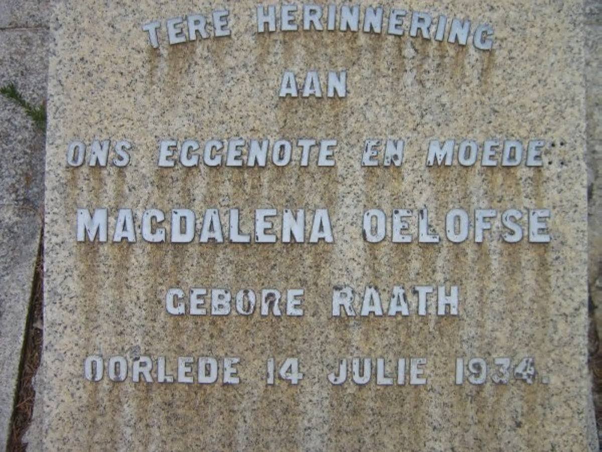 OELOFSE Magdalena nee RAATH -1934