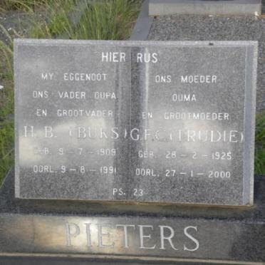 PIETERS H.B. 1909-1991 &amp; G.F. 1925-2000