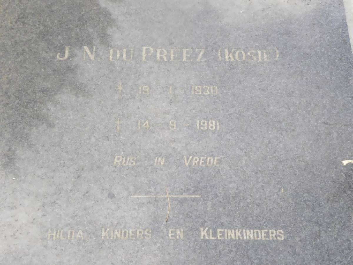 PREEZ J.N., du 1930-1981