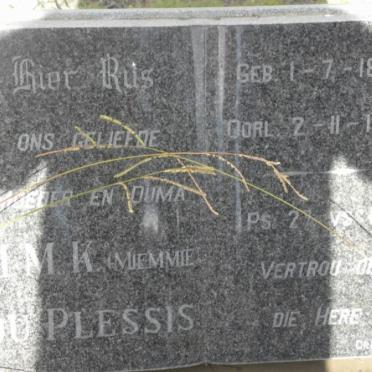 PLESSIS M.M.K., du 1890-1987