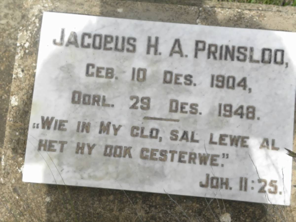 PRINSLOO Jacobus H.A. 1904-1948