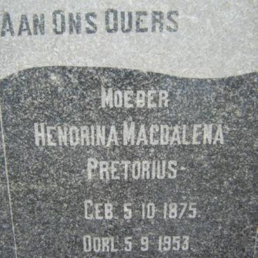 PRETORIUS Hendrina Magdalena 1875-1953