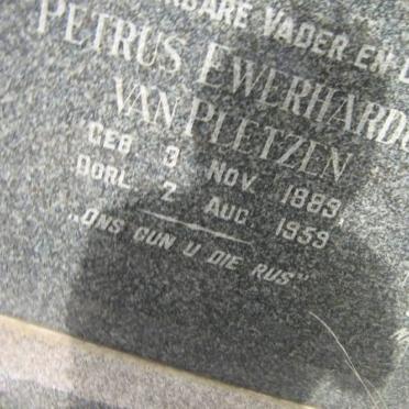 PLETZEN Petrus Ewerhardus, van 1889-1959 &amp; Sophia S.J. HATTINGH 1894-1953