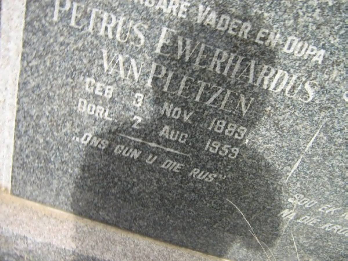 PLETZEN Petrus Ewerhardus, van 1889-1959