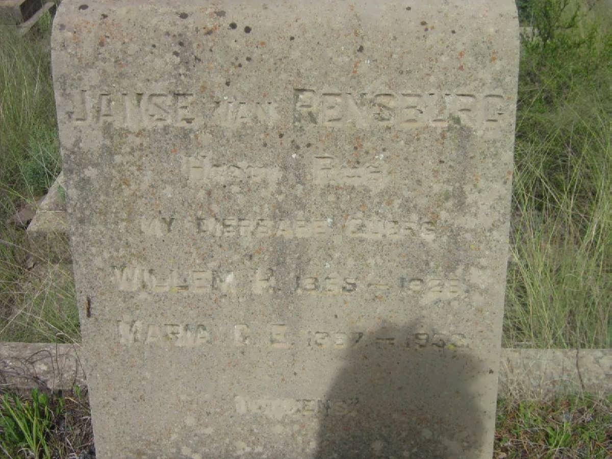 RENSBURG Willem H., Janse van 1855-1928 &amp; Marie C.E. 1887-1933