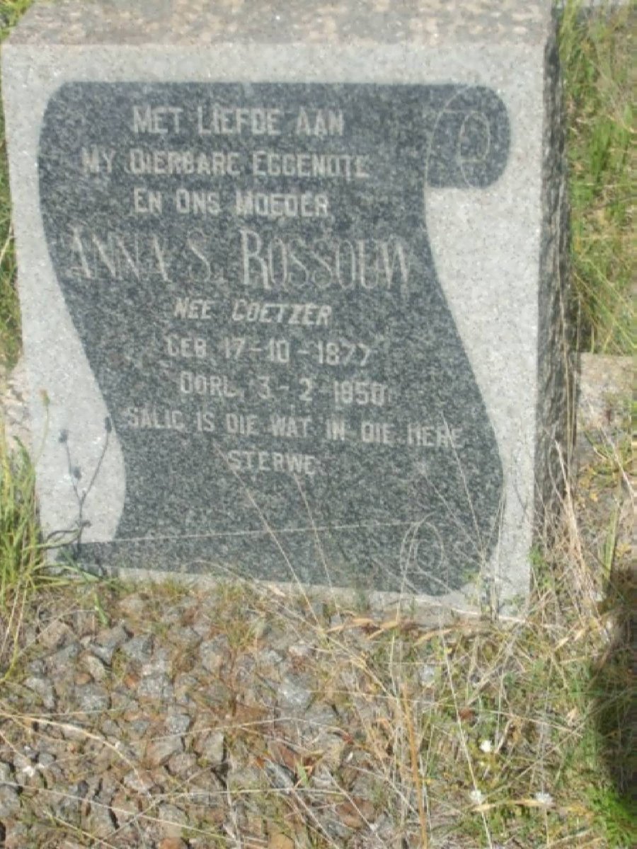 ROSSOUW Anna S. nee COETZER 1877-1950