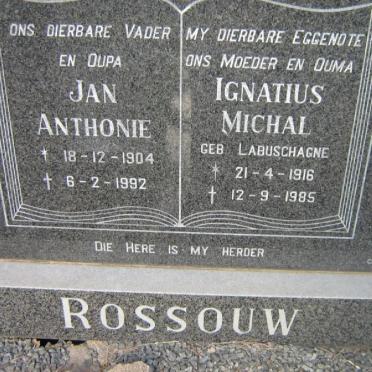 ROSSOUW Jan Anthonie 1904-1992 &amp; Ignatius Michal LABUSCHAGNE 1916-1985