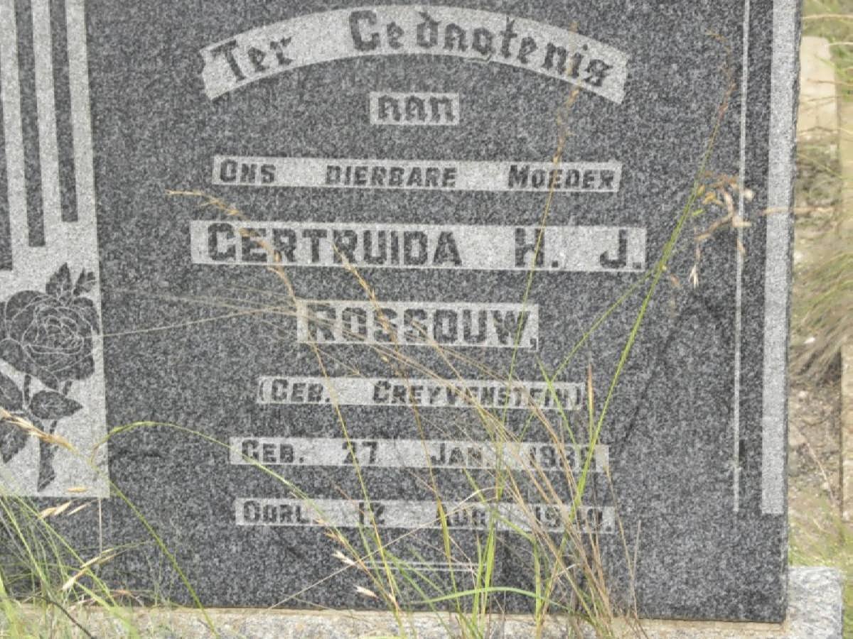 ROSSOUW Gertruida H.J. nee GREYVENSTEIN 1989-1949