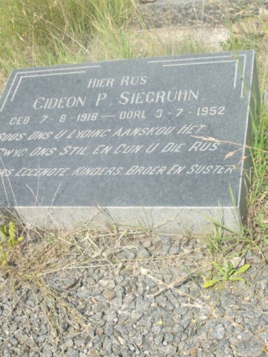 SIEGRÜHN Gideon P 1918-1952