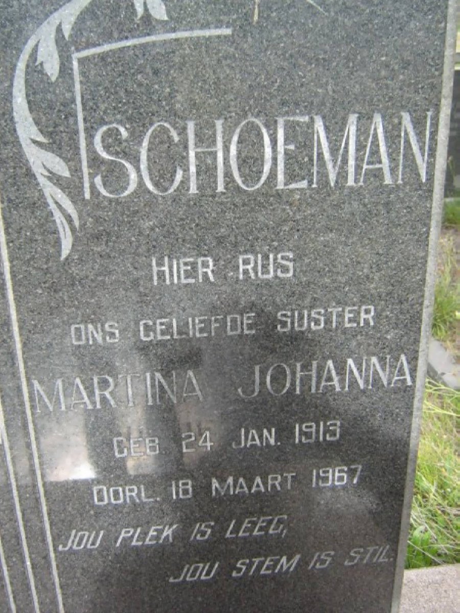 SCHOEMAN Martina Johanna 1913-1967