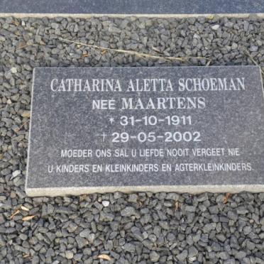 SCHOEMAN Catharina Aletta nee MAARTENS 1911-2002