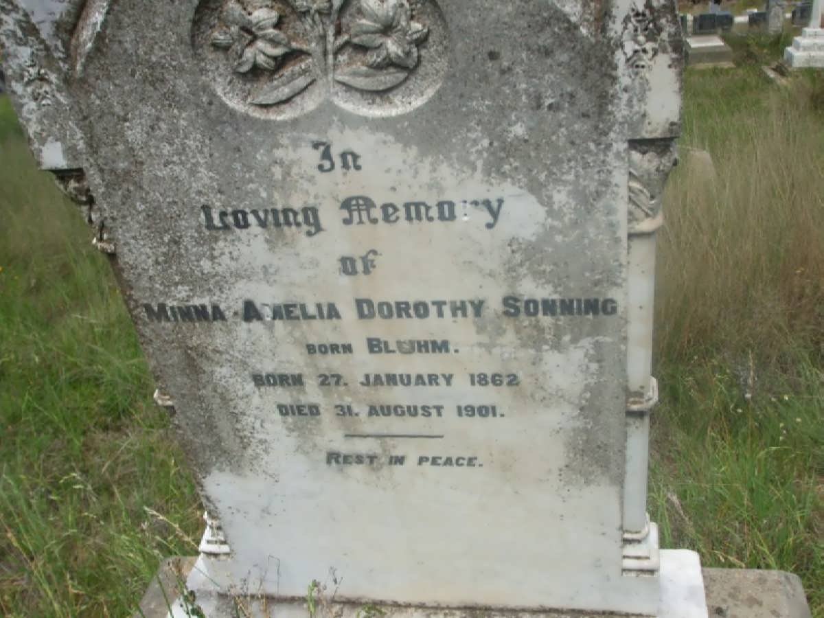 SONNING Minna Amelia Dorothy nee BLUHM 1862-1901