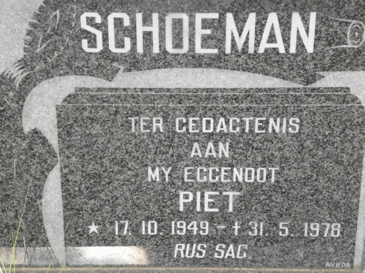 SCHOEMAN Piet 1949-1978