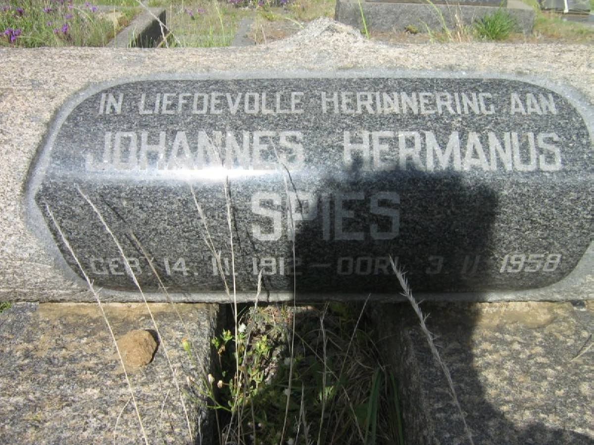 SPIES Johannes Hermanus 1912-1958