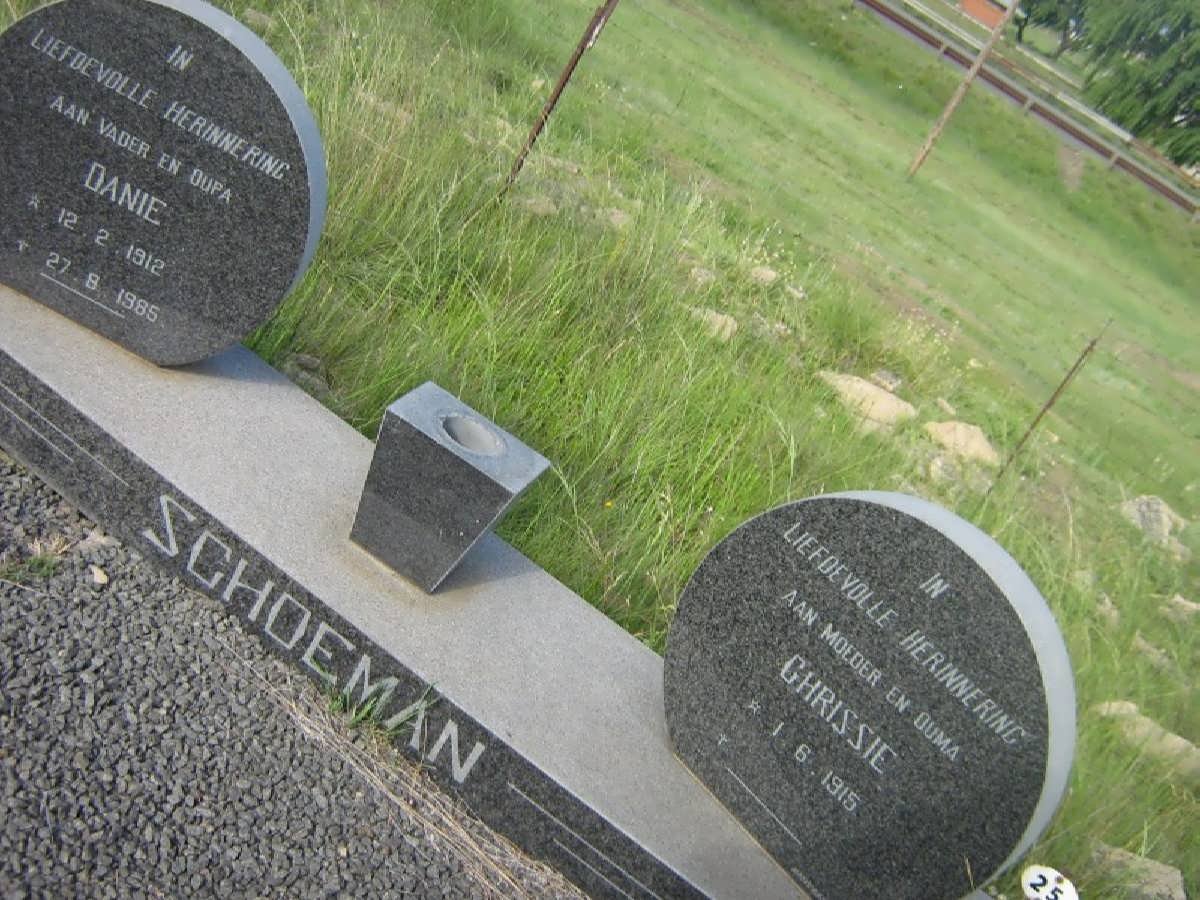 SCHOEMAN Danie 1912-1985 &amp; Chrissie 1915-