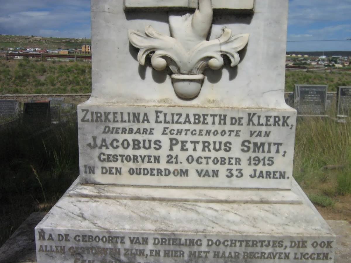 SMIT Zirkelina Elizabeth nee DE KLERK -1915