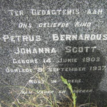SCOTT Petrus Bernardus Johannes 1903-1937