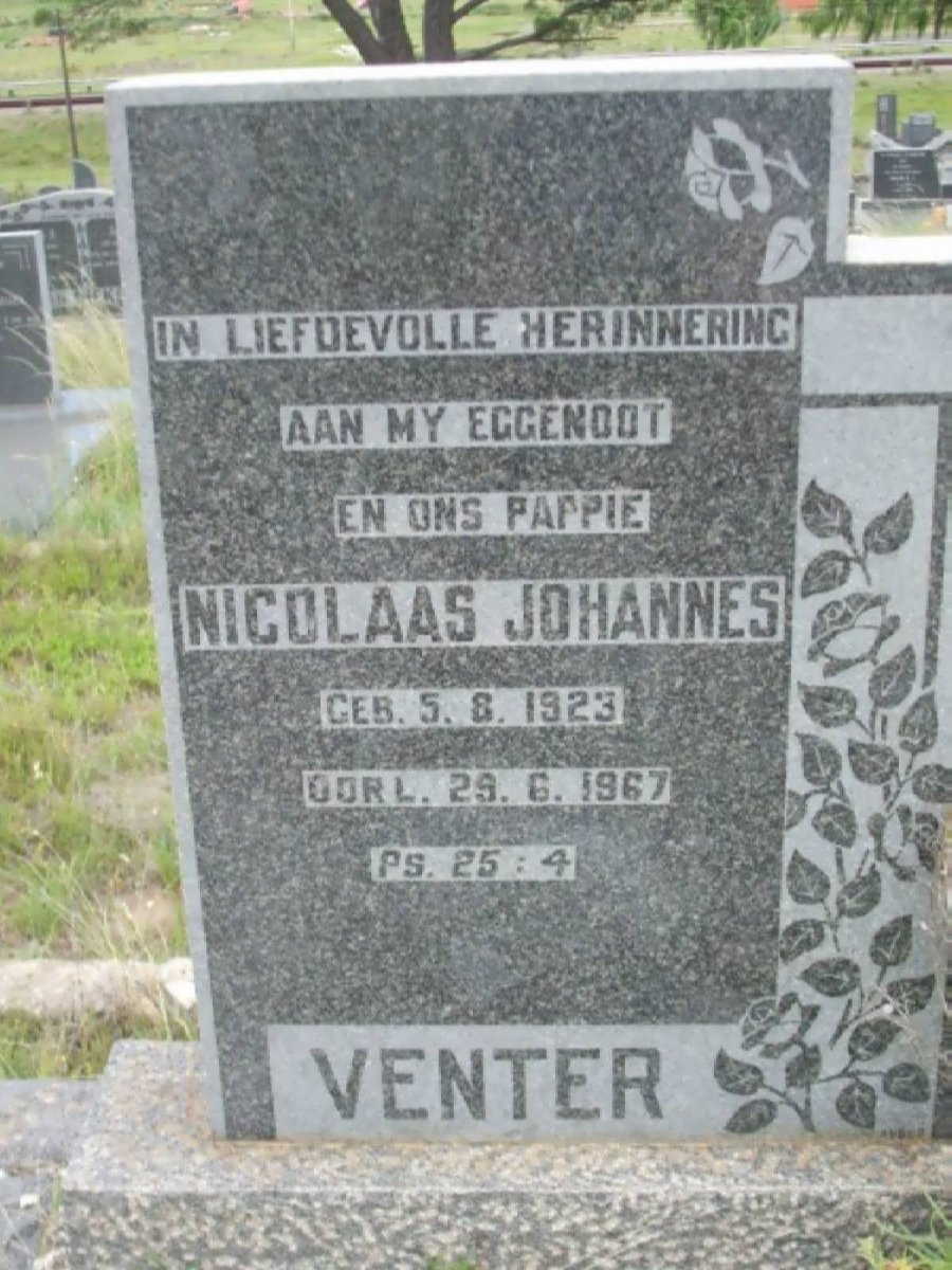 VENTER Nicolaas Johannes 1923-1967