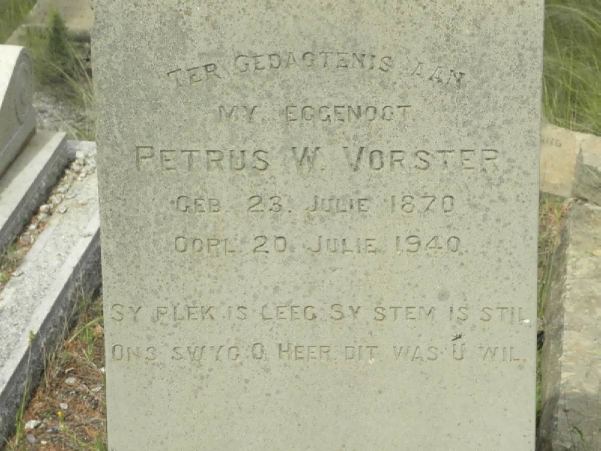 VORSTER Petrus W 1870-1940