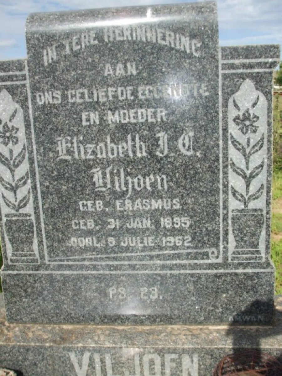 VILJOEN Elizabeth J.C. nee ERASMUS 1895-1962