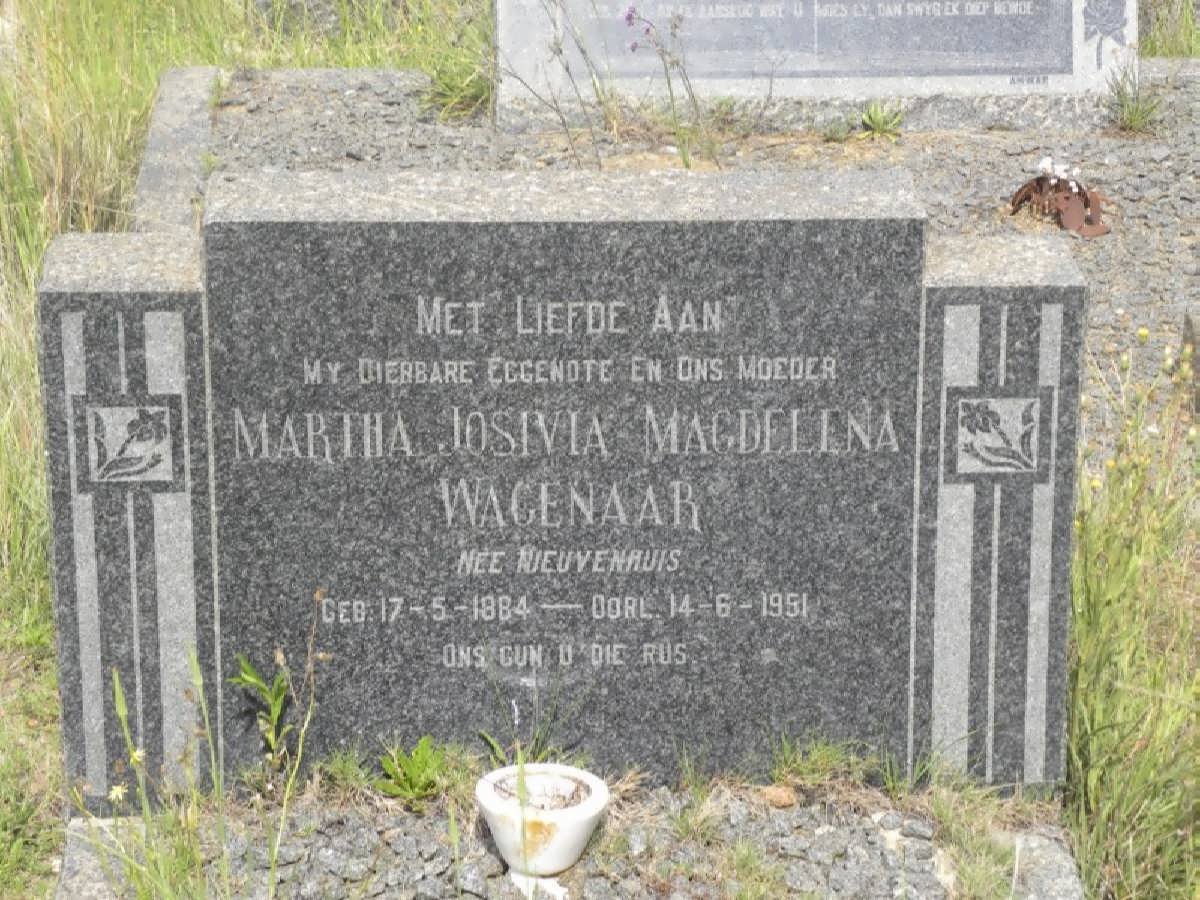 WAGENAAR Martha Josivia Magdelena nee NIEUVENHUIS 1884-1951