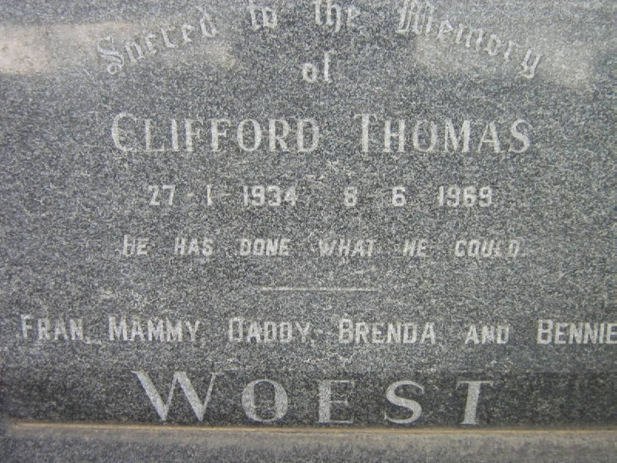 WOEST Clifford Thomas 1934-1969