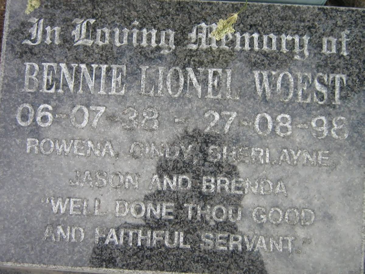 WOEST Bennie Lionel 1938-1998