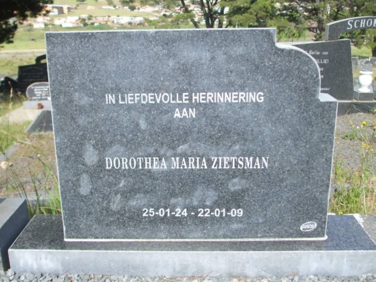 ZIETSMAN Dorothea Maria 1924-2009