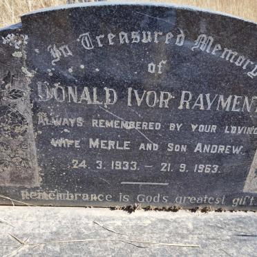 RAYMENT Donald Ivor 1933-1963