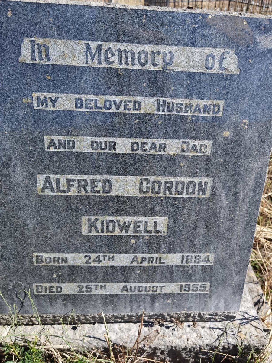 KIDWELL Alfred Gordon 1884-1955