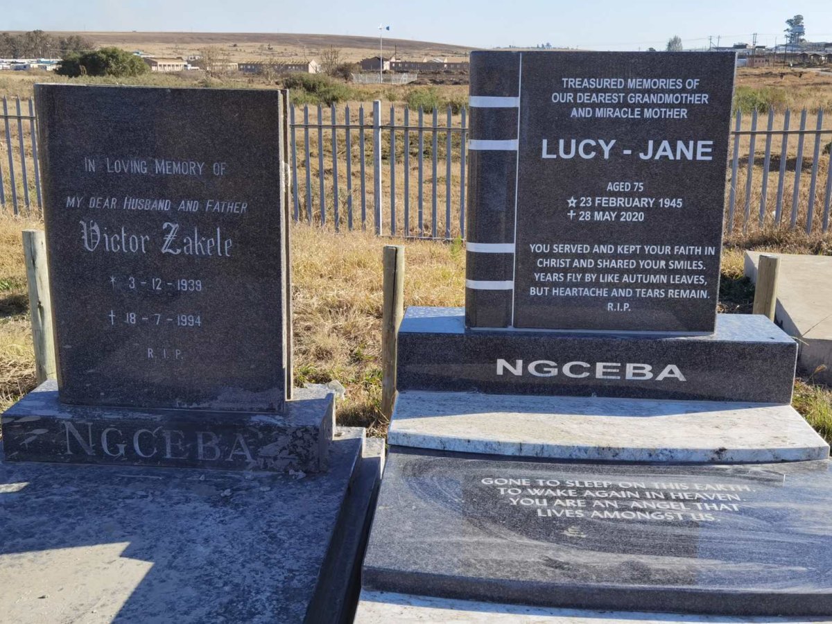 NGCEBA Victor Zakele 1939-1994 &amp; Lucy-Jane 1945-2020