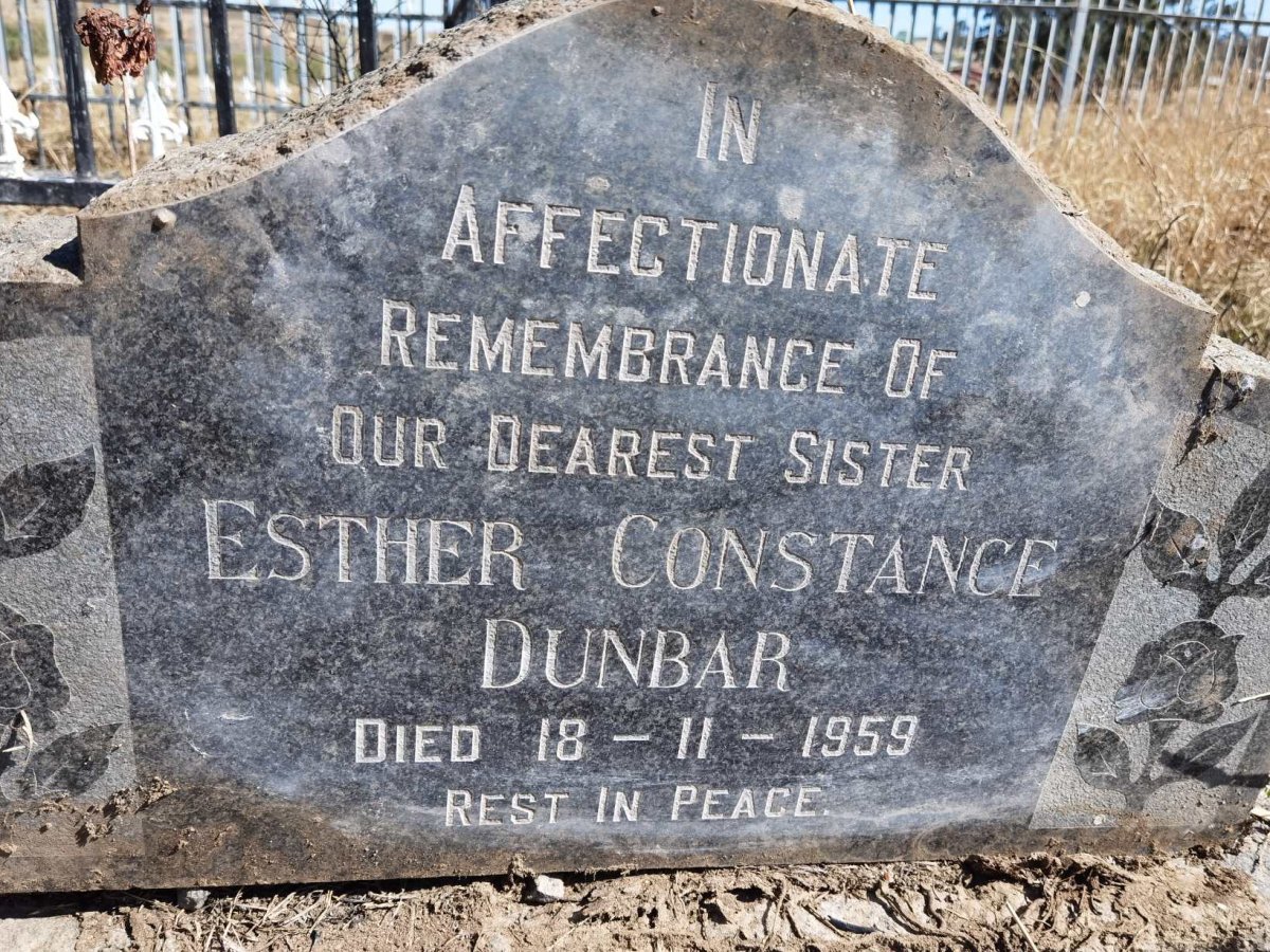 DUNBAR Esther Constance -1959