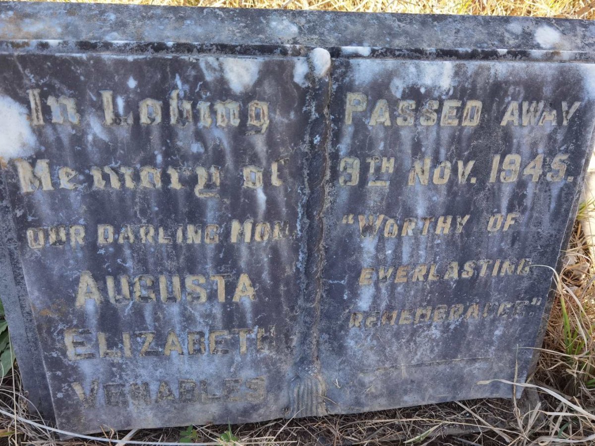 VENABLES Augusta Elizabeth -1945