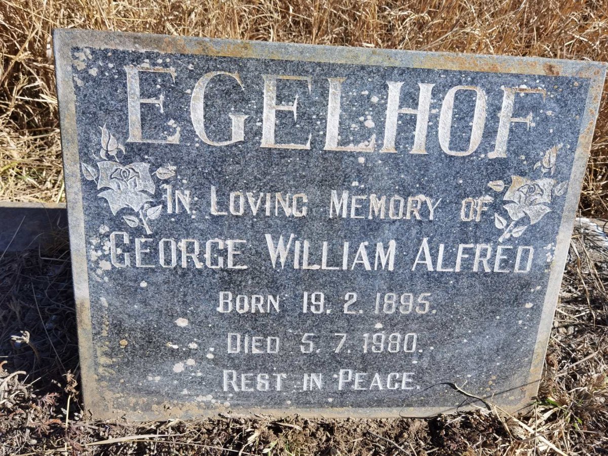 EGELHOF George William Alfred 1895-1980
