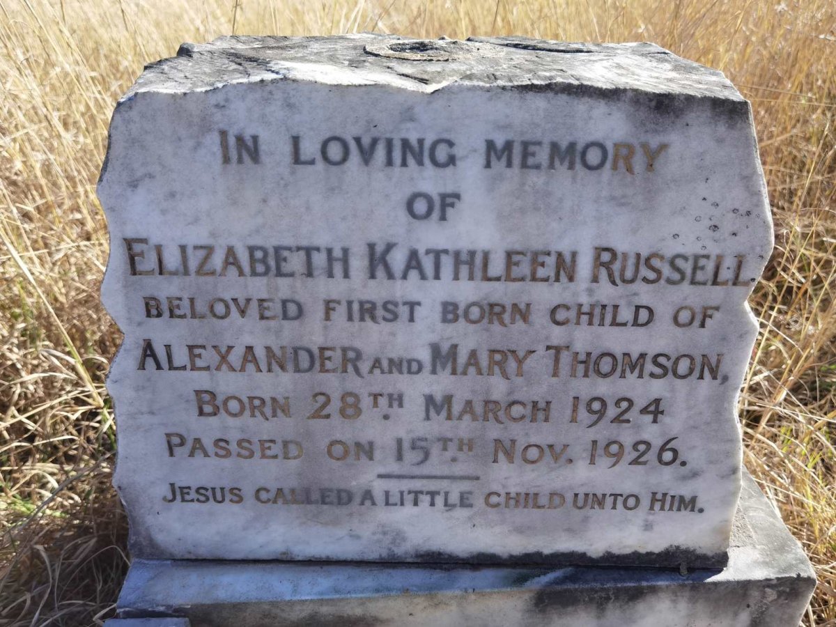THOMSON Elizabeth Kathleen Russell 1924-1926