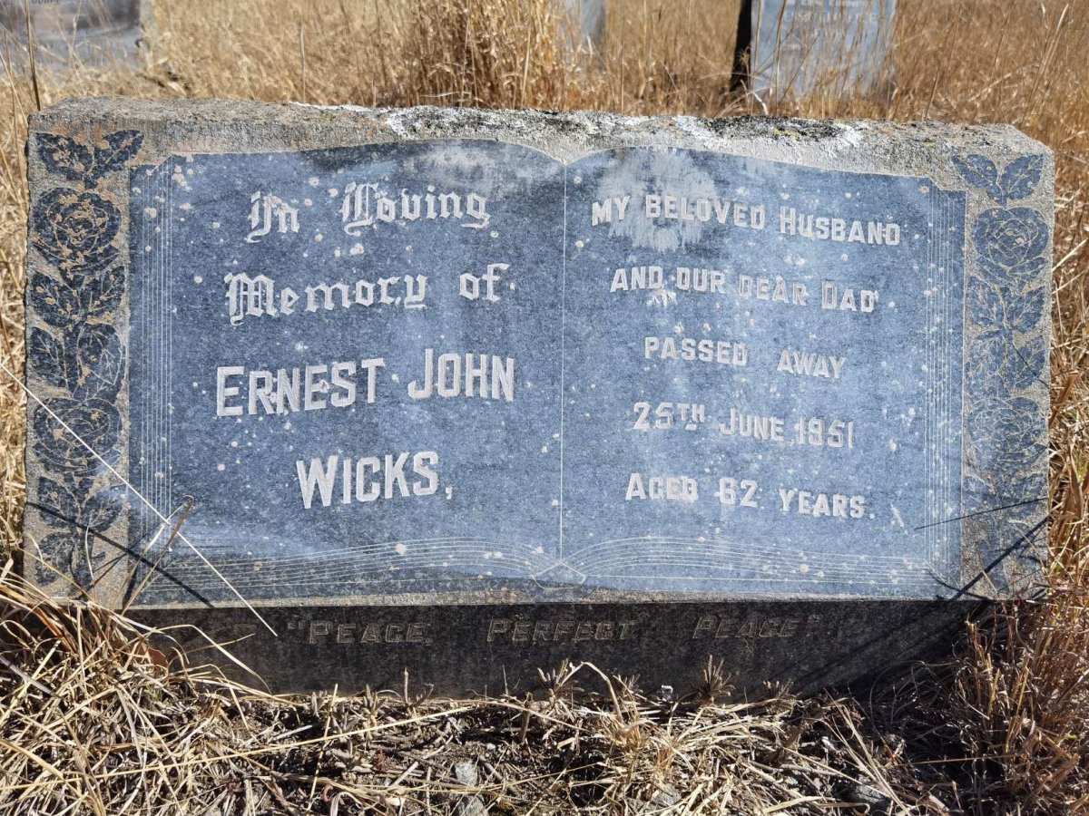 WICKS Ernest John -1951