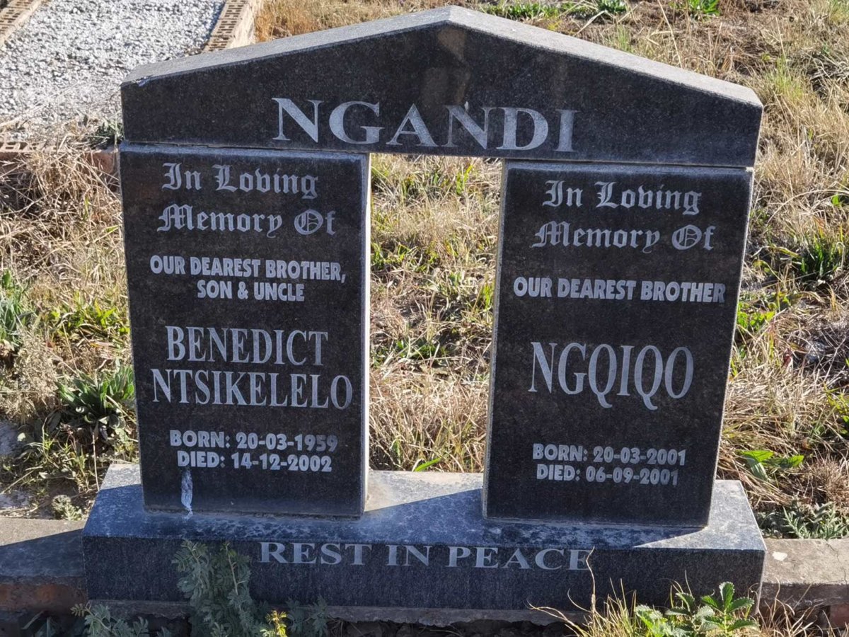 NGANDI Benedict Ntsikelelo 1959-2002 :: NGANDI Ngqiqo 2001-2001